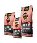drei schwarz-rosa Futtersäcke mit Produktdetails